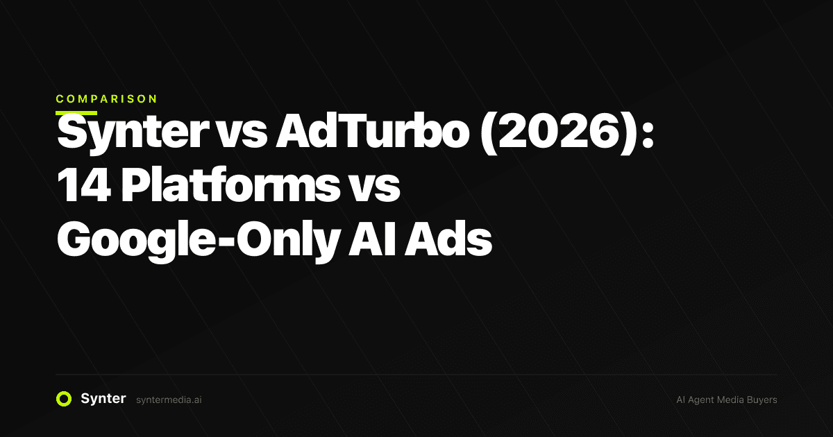 Synter vs AdTurbo (2026): 20+ Platforms vs Google-Only AI Ads