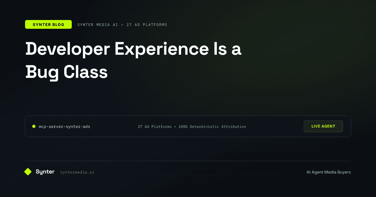 Developer Experience Is a Bug Class