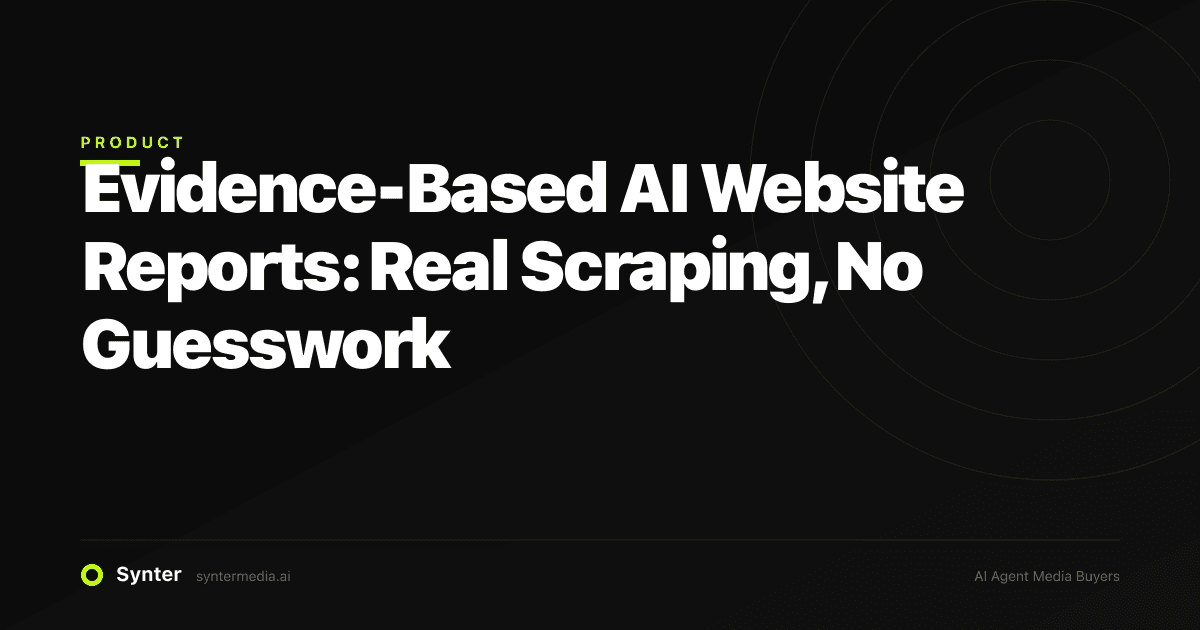 Evidence-Based AI Website Reports: Real Scraping, No Guesswork
